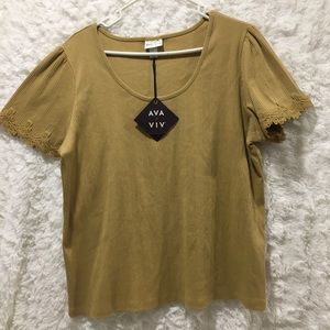 Ava & Viv Top Sz 1X Short Sleeve Scoop Neck shirt